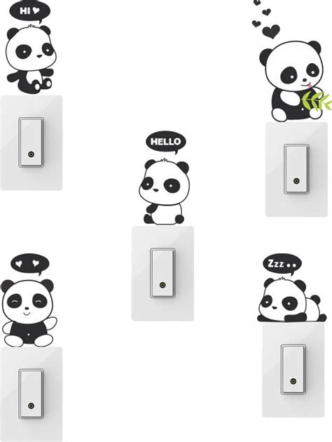 Happy Walls Cutie baby panda switchboard stickers Small Self Adhesive ...