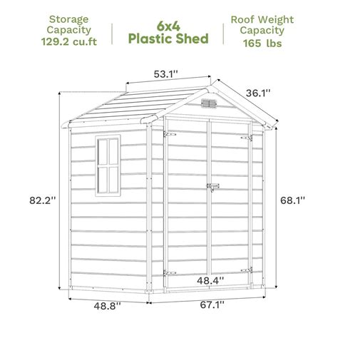 6x4 Plastic Storage Shed with Floor, Gray | Patiowell