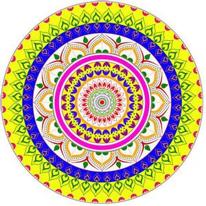 DECOR INDIA SOLUTION 40.64 cm Rangoli Self Adhesive Sticker (16 inch X ...
