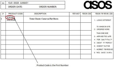 Welcome to ASOS Returns Service - Returns Request Form