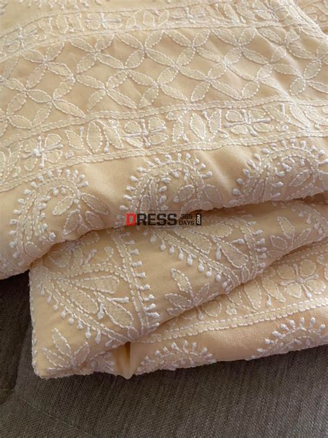 Beige Lucknowi Chikankari Saree – Dress365days