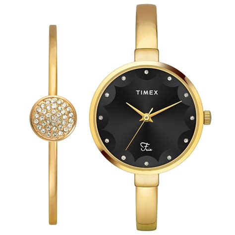 Timex Fria Women Black Round Watch with Bracelet - TWEL18501 – Sai ...