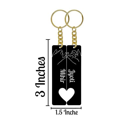Matching Keychains for Couples Custom Key Ring | Valentines Day Gifts ...