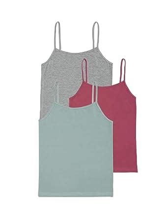 Buy Sillysally Pack of 3 Girls Non Padded Solid Camisole with ...