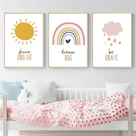Amazon.com: Bankrenart Boho Nursery Wall Art Children Room Decoration ...
