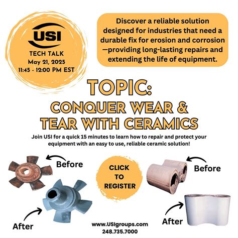 #USITechTalk - Conquer Wear & Tear with Ceramics, Online event, Wixom ...