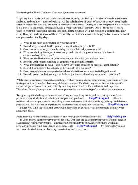 Image result for Dissertation Defense Questions Examples