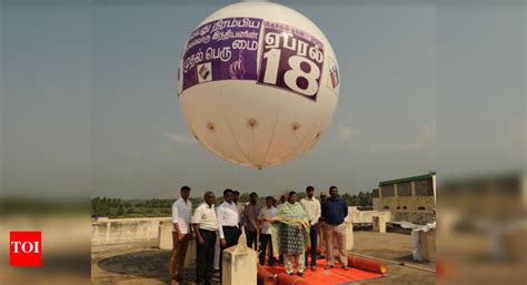 Giant balloon released in Theni to create voting awareness | Madurai ...