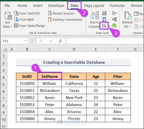 Using Microsoft Excel to Create Database 的图像结果