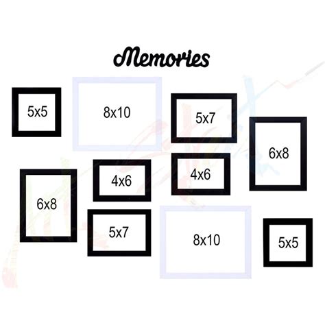 Lovely Memories Set of 10 Individual Black and White Wall Photo Frame ...