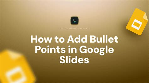 How To Use Bullet Points In Google Slides