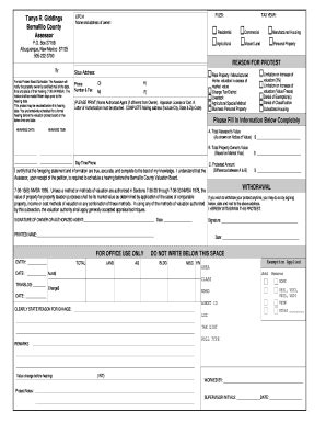 Bernalillo County Assessor Protest Form - Fill and Sign Printable ...