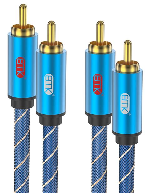 EMK RCA Cable 2RCA Male to Male Stereo Audio Cable RCA Adapter HiFi ...