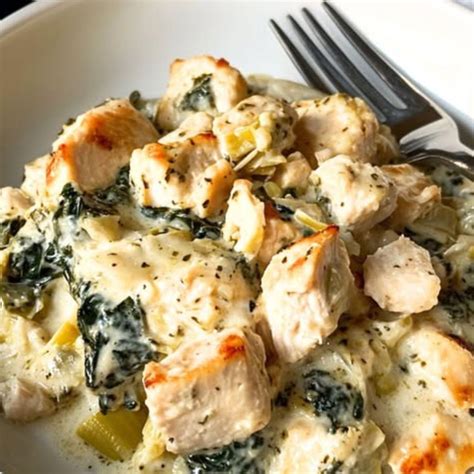 High-Protein Spinach and Artichoke Chicken Casserole - cookery charm