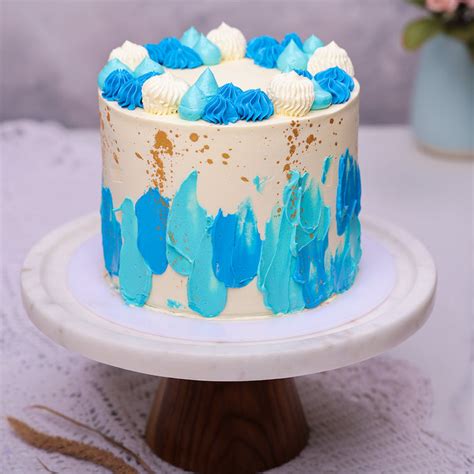Blue and Gold Birthday Cake | Cake for Husband | Daddys birthday Cake ...