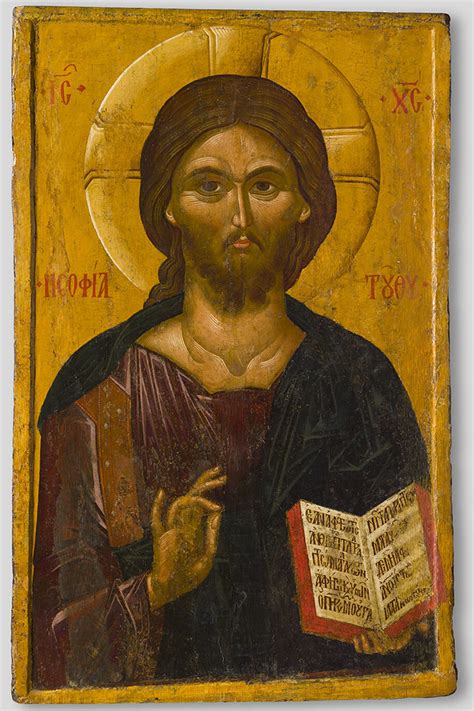 Icon of Christ Pantokrator, late 14th century. Byzantine; Thessaloniki ...