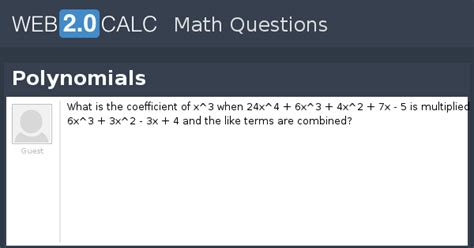 View question - Polynomials