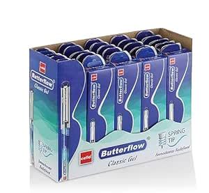 Cello Butterflow Classic Gel Pen Set | Pack of 25 Gel Pens | 25 Blue ...