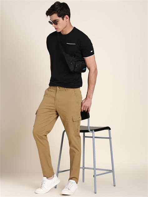 Men's Khaki Solid Cargo – DENNIS LINGO