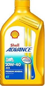 Shell Advance AX5 20W-40 API SL Premium Mineral Motorbike Engine Oil ...