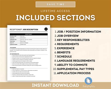 Receptionist Job Description