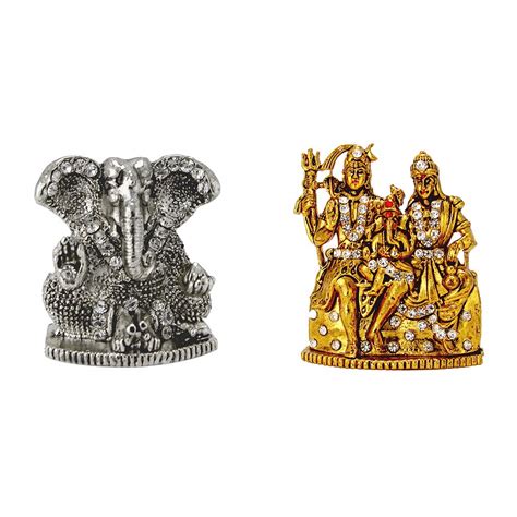 Buy LE Ganesh Antique Finish Idol (Metal) and Shiva Family-Parivar ...