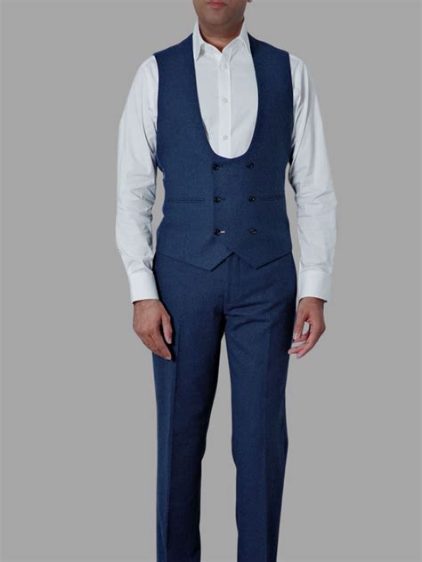Harry Brown London | Harry Brown Ralph Tweed Navy Waistcoat - MENSWEARR ...