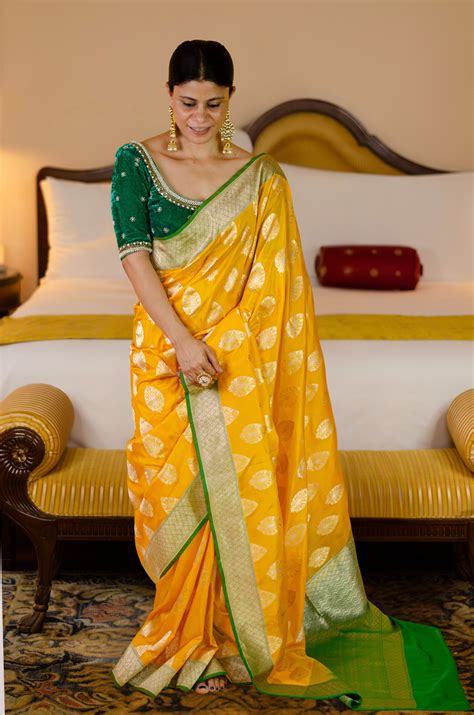 Handloom Cutwork Katan Silk Banarasi Saree – Chakori Ethnic