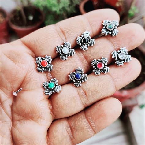 Handmade Screw sterling Silver nosepin – ANARO FASHIONS