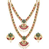 Buy Shining Diva Fashion Latest Combo Design Pearl Necklace Set for ...
