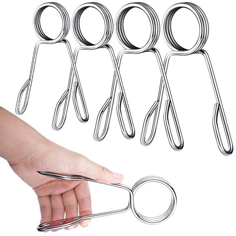 Kobo 4pcs Dumbbell Spring Clip Collar, Olympic Barbell Clip, Spring ...