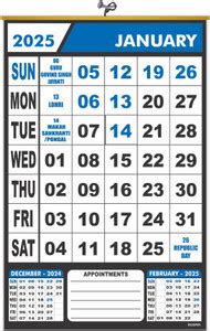 ESCAPER Large Format 2025 Calendar – Hanging, Indian Holidays, Monthly ...