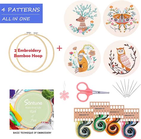 Santune 4 Pack Embroidery Kit with Instructions for India | Ubuy
