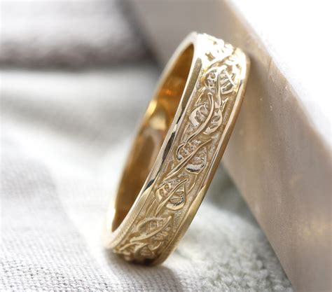 Mens Wedding Band, Unique Rustic Wedding Band | Benati