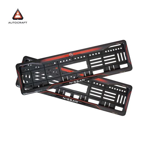 Nissan Red Dash-Style Car HSRP Frame | Autocraft