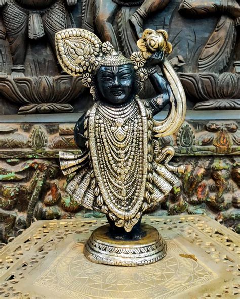 Buy Handcrafted Brass Lord Shrinath Ji Statue | From Nathdwara 13 inch ...