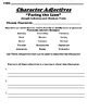 “Facing the Lion” CHARACTER ADJECTIVE WORKSHEET by BAC Education