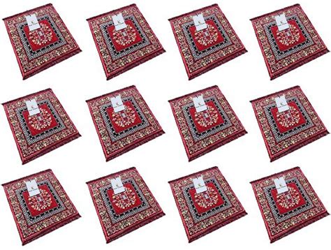 Buy Kuber Industries 12 Piece Velvet Pooja Aasan Mat Set - 24" x 24 ...