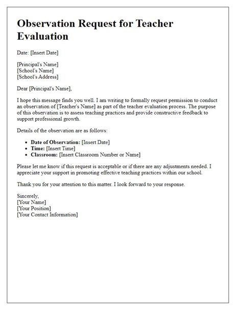 Image result for Example of Letter for Observation