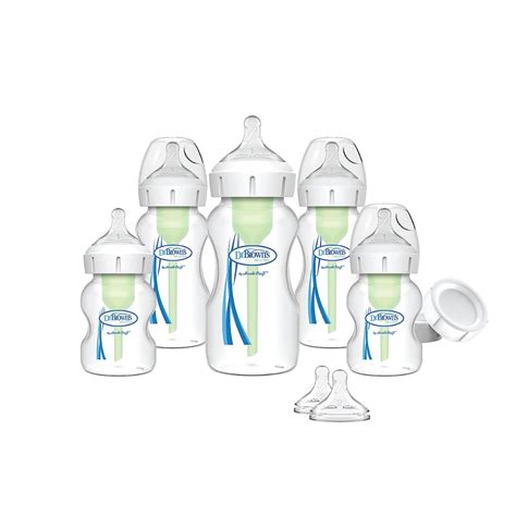 Dr. Brown's Natural Flow Anti-Colic Options plus Wide-Neck Baby bottle ...