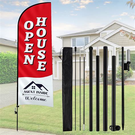 Amazon.com : Open House Flag for Real Estate Agents,Open Feather Flag ...