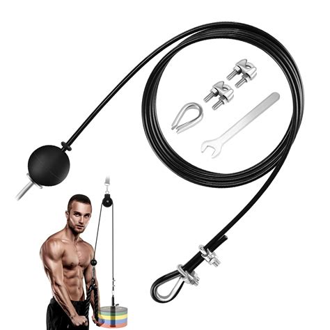 Buy Elikliv Fitness Pulley Cable Machine Attachments, 2.5M Adjustable ...