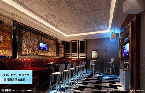 酒吧包厢效果图设计图__室内模型_3D设计_设计图库_昵图网nipic.com