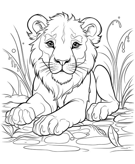 Lion Coloring Pages Realistic