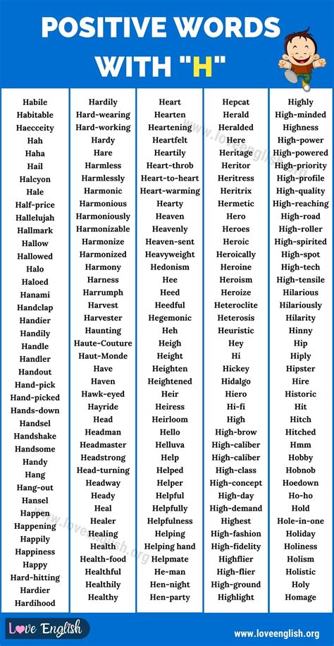 357 positive words that start with h – Artofit