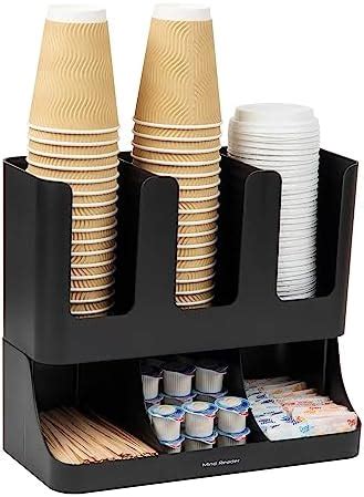 Mind Reader Plastic 6 Compartment Upright Breakroom Coffee Condiment ...