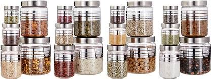 GPET Silverline 20A PET Kitchen Storage Jars with Steel Cap (Pack of 20 ...