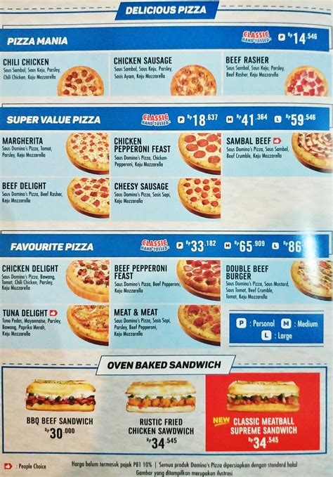 Domino S Pizza Menu Printable Saint Louis Mo