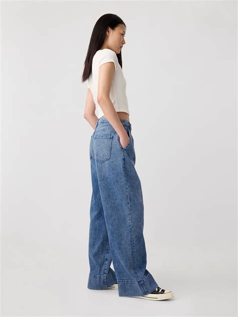 High Rise Wide-Leg Cargo Jeans | Gap Factory