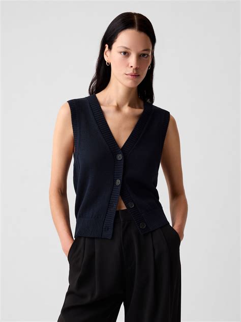 Gap Linen-Blend Sweater Vest Dark Night Blue in 2024 | Sweater vest, Linen sweater, Linen blend